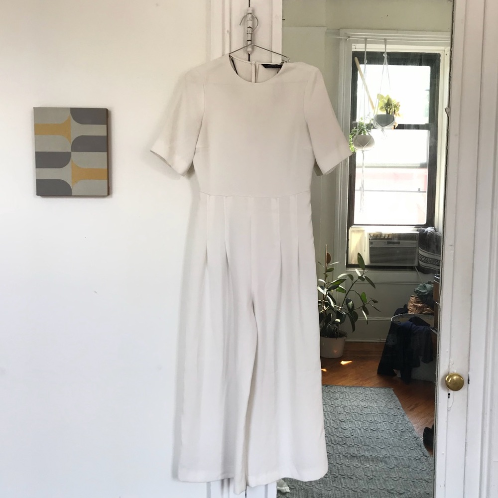 ZARA WOMAN white jumpsuit